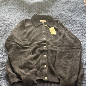 Peter Millar Black Wool Cardigan